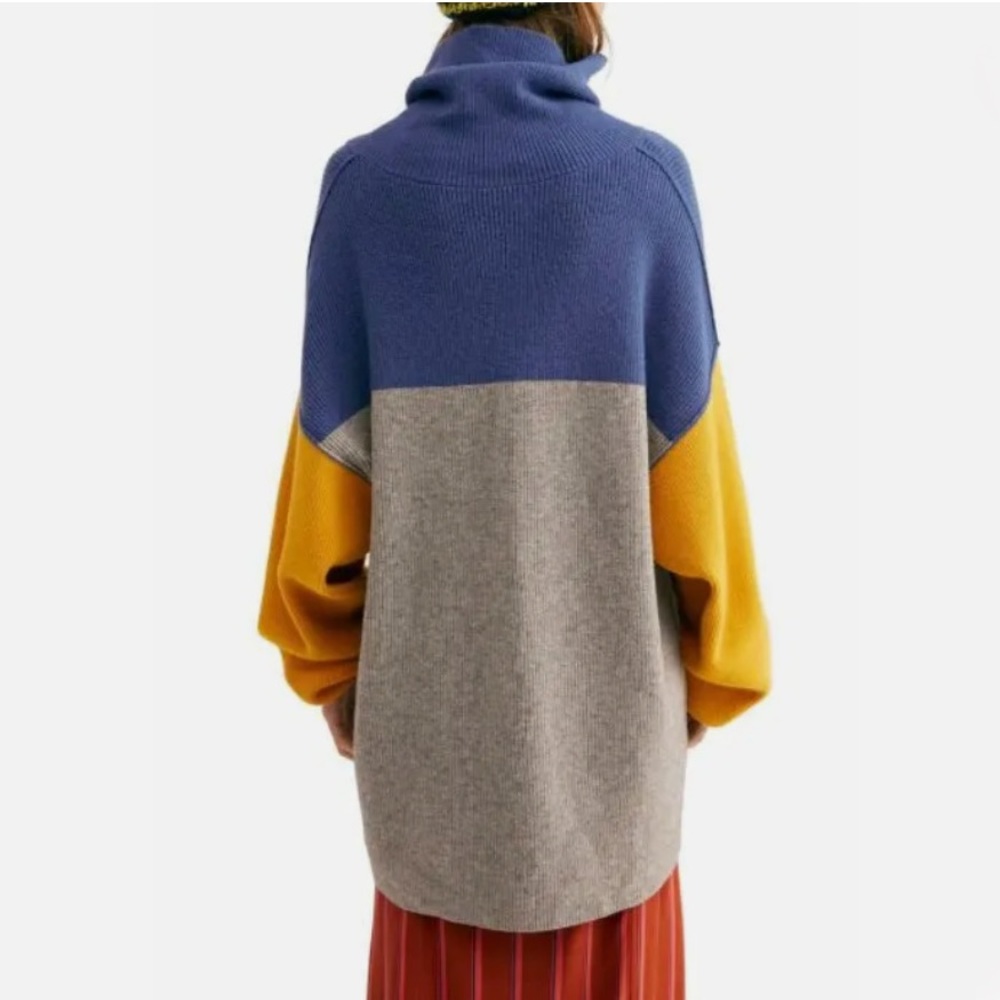 Free People Softly Structured Color Block Sweater… - image 6